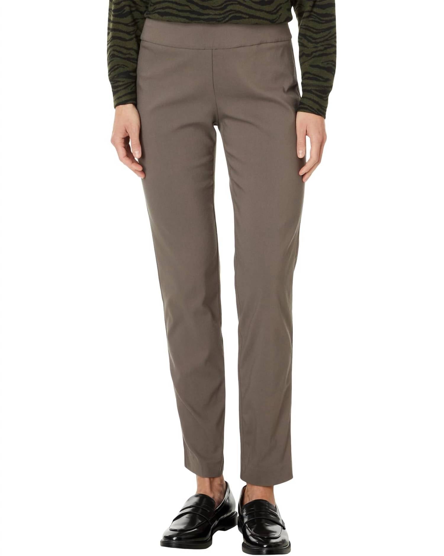 Elliott Lauren - Control Stretch Pull-on Ankle Pants With Back Slit Detail