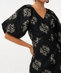 Esqualo - Petra Puff Sleeve Jacquard Mini Dress