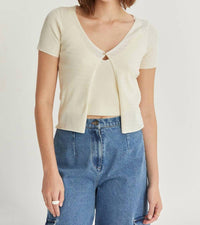 CRESCENT Alara Top in ivory - women's blouse