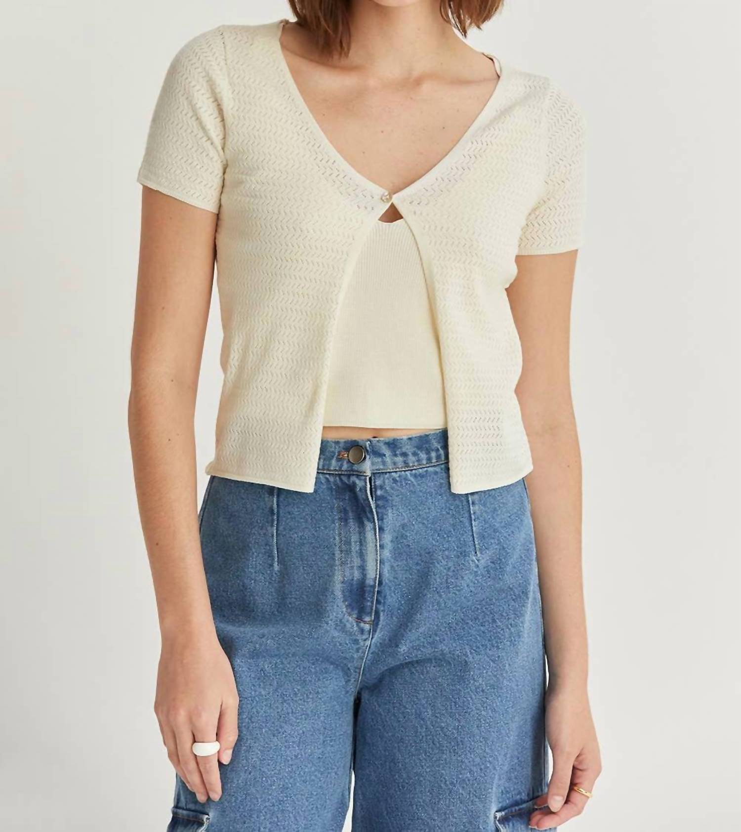 CRESCENT Alara Top in ivory - women's blouse