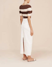 POSSE Harvey Pencil Skirt in vintage white - women's skirt - detail view
