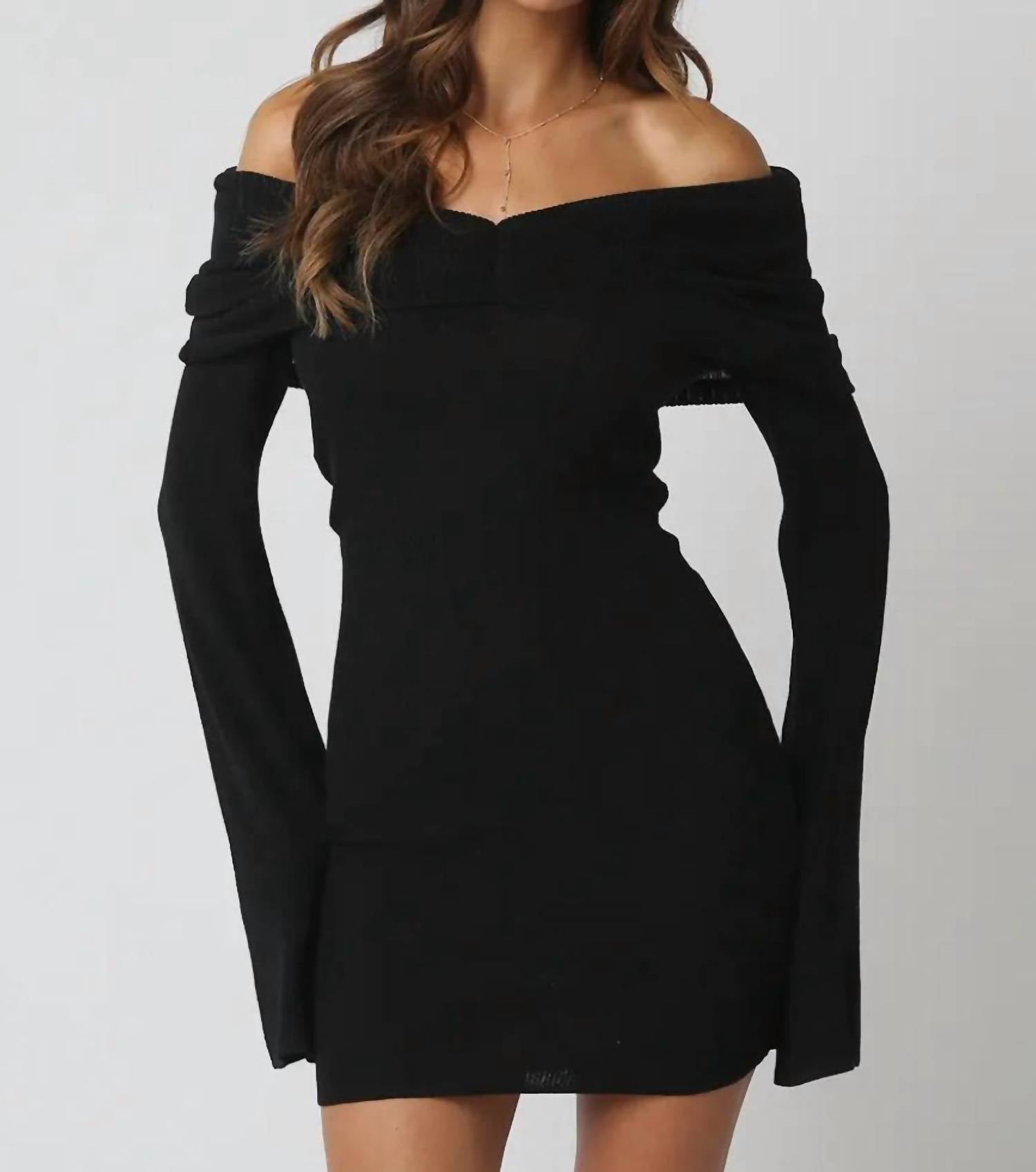 OLIVACEOUS Rubi Knit Dress in black - women's dress