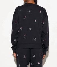 SPIRITUAL GANGSTER Namaski Astrid Crew Sweater in black - women's sweater - detail view