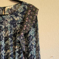 Mystree - Women's Long Sleeve Boho Blouse Floral Cottage Ruffle