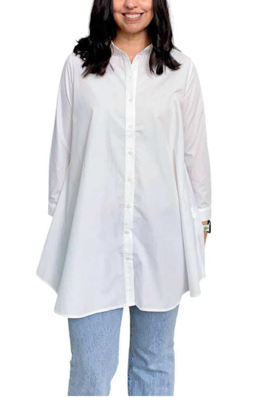 Q2 - Long Sleeve Button Down Tunic Top