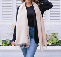 Kuzco Handmade Women's Alpaca Fur Scarf in beige - women's scarf