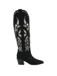 BiLLiNi Women's Della Suede Western Boot in black - women's shoe
