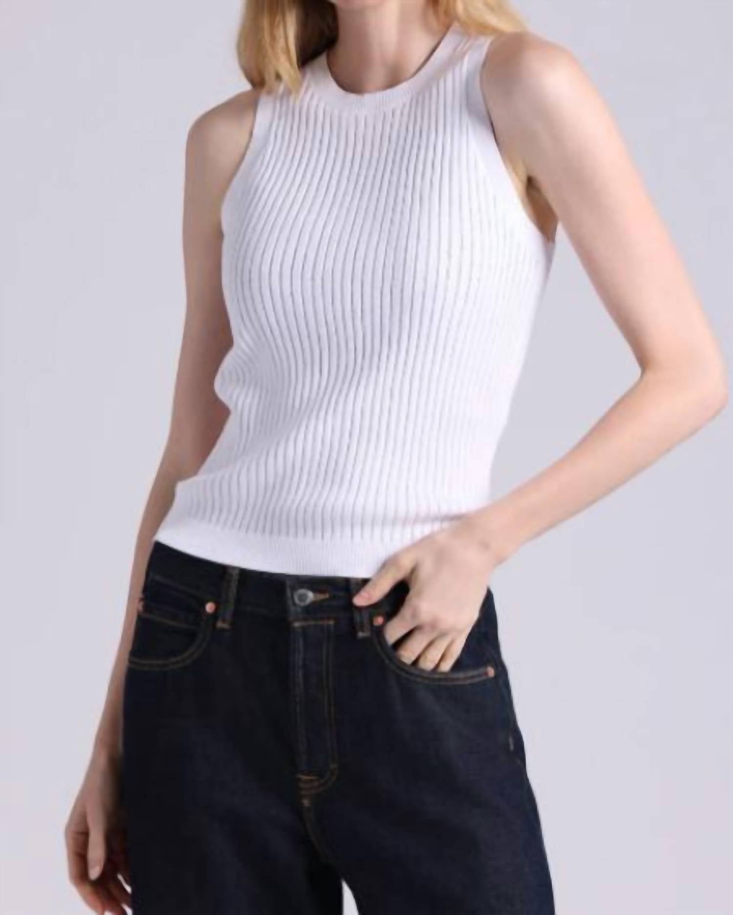 Minnie Rose - Viscose Ribbed Pointelle Tank