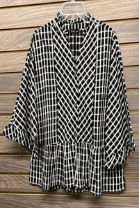 Very J - Women's Striped Ruffle Blouse