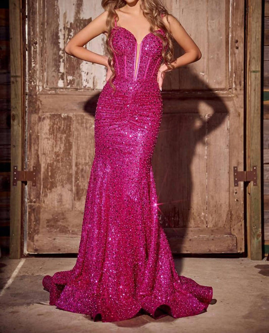 Portia&Scarlett - Plunged Neckline Evening Gown