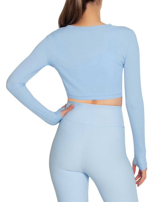 Nicole Miller - Cropped Active Long Sleeve Top