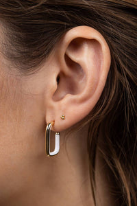 Jaxkelly - Women's Enamel Large Rectangle Hoop Earrings