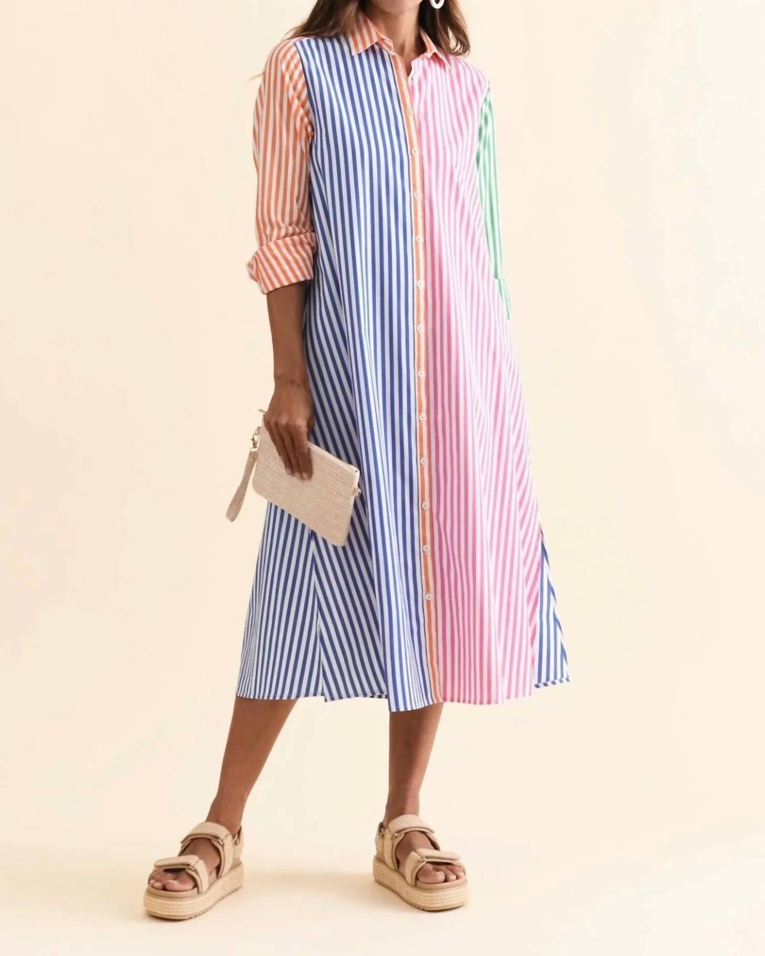 Shirty - Luna Striped Maxi Shirtdress