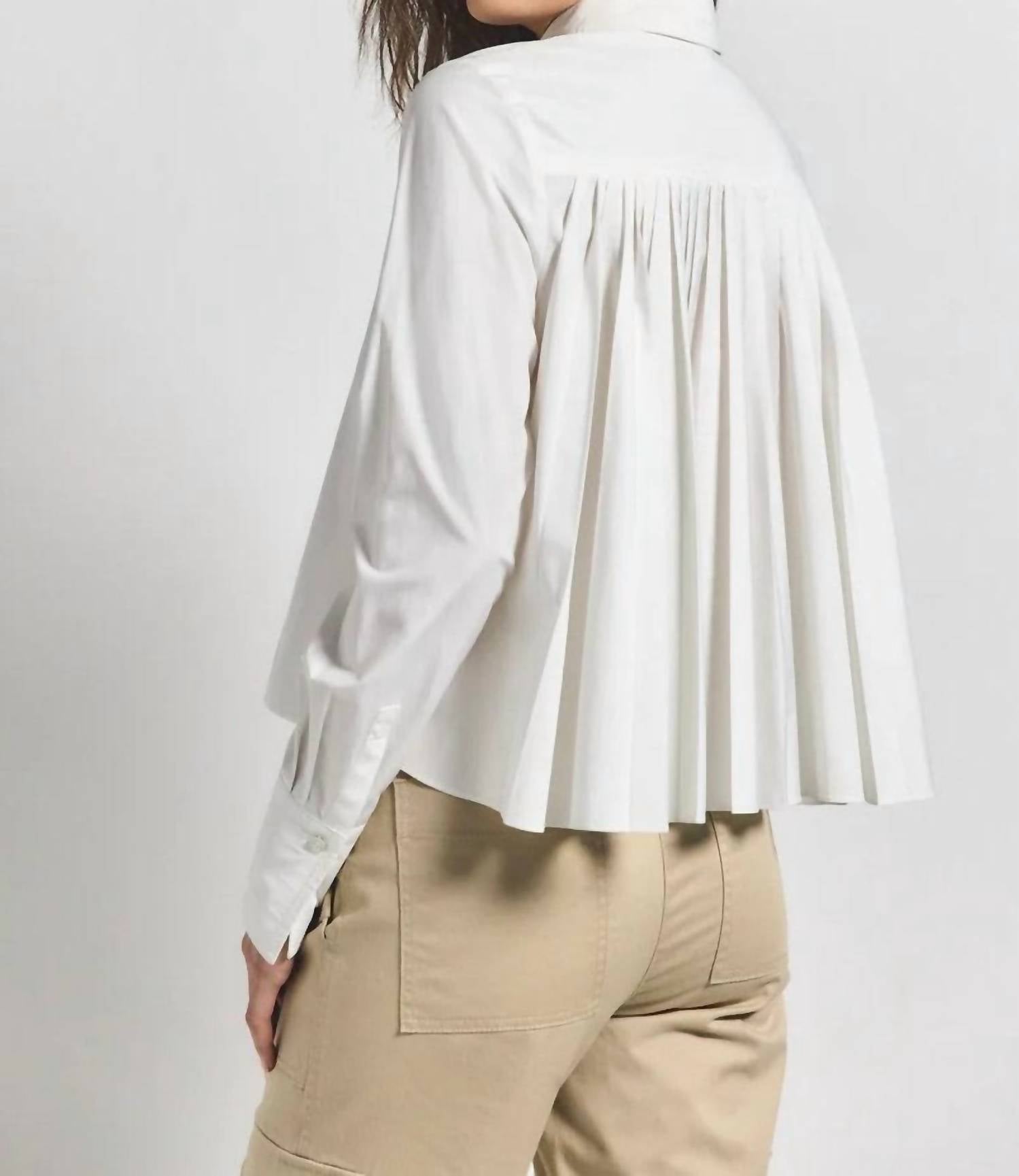 Derek Lam 10 Crosby - Aria Pleated Back Cropped Shirt