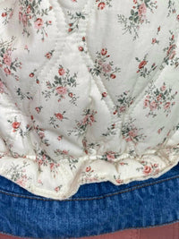 Ee:Some - Floral Washed Denim Jacket