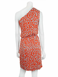 Diane Von Furstenberg - Agatha Silk One Shoulder Faux Wrap Dress