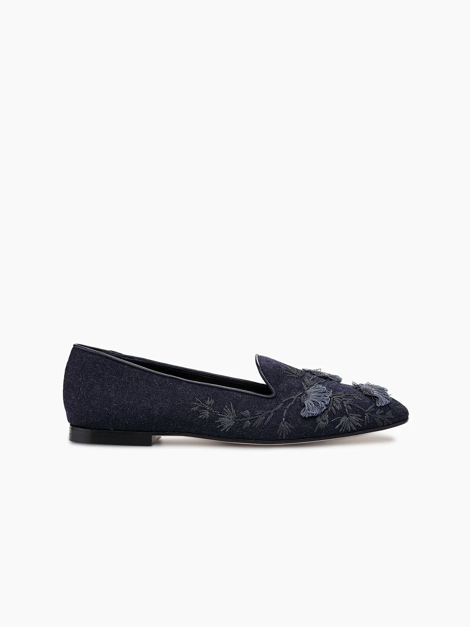 Arteana Women's Flora Smoking Slipper in navy - women's shoe
