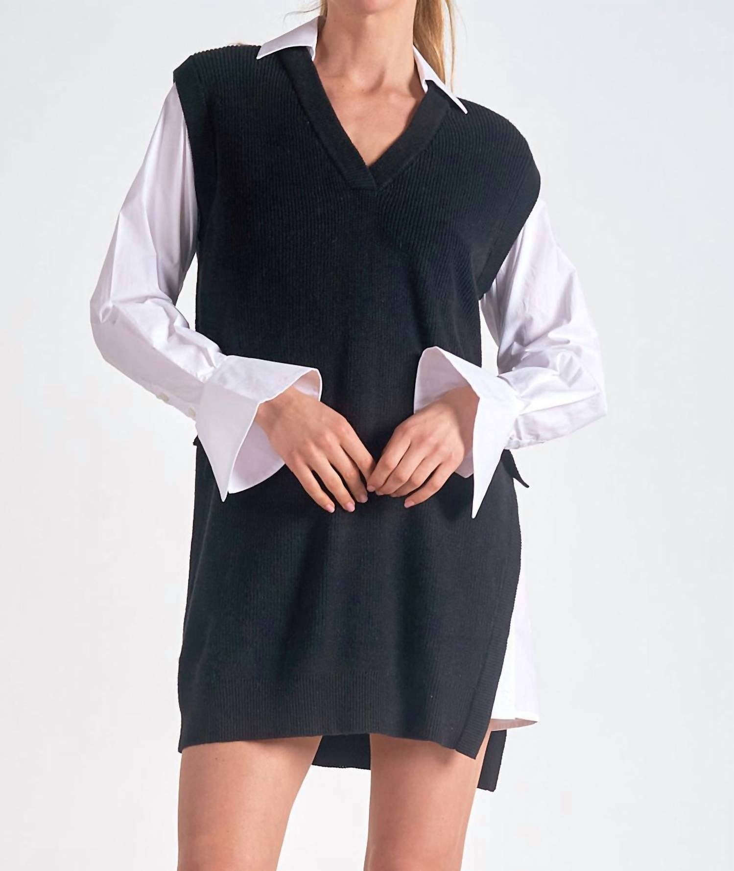 ELAN Sweater Dress in black - women's dress