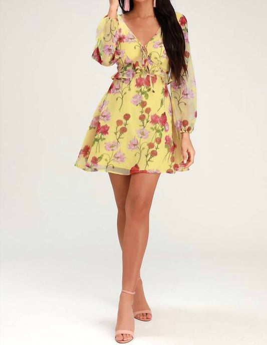 Bb Dakota - Botanical Bae Floral Print Long Sleeve Dress