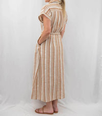 Fate - Linen Belted Shirt Maxi Dress