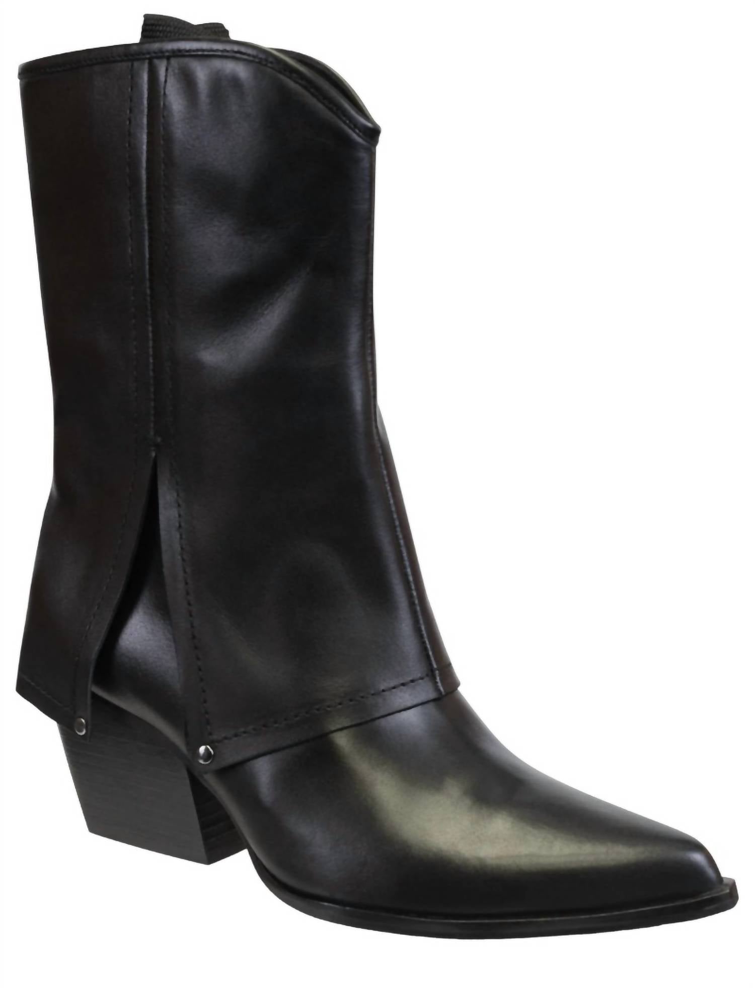Naked Feet Women's Curio Heeled Mid Shaft Boots in black - women's shoe