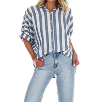 Day + Moon - Because of You Stripe Button Down Top