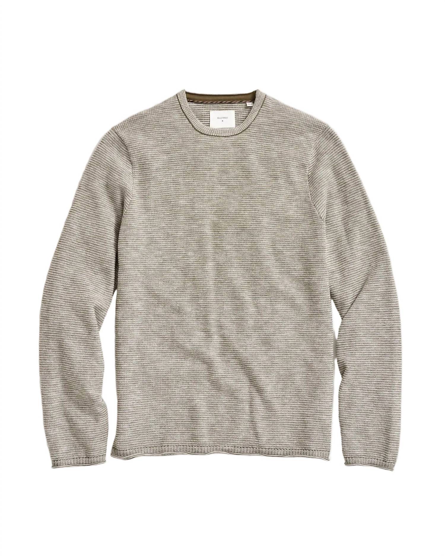 Billy Reid Tuck Stripe Crew Sweater in green - women's sweater - alternate view