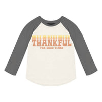 Tiny Whales - Kid's Thankful Long Sleeve Raglan Tee