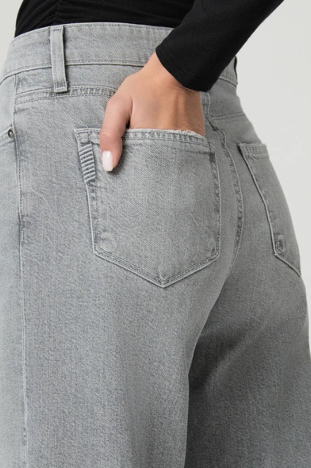 Paige Anessa Wide Leg Jean - 31" in smokescreen grey - women's jeans - alternate view