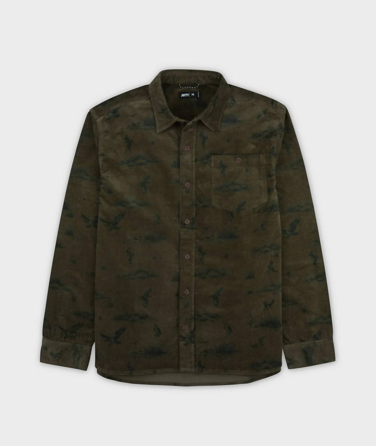 Jetty Shoals Corduroy Shirt in olive - men's jacket - detail view