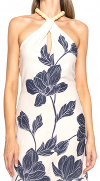 Fore Collection - Bella Floral Bead Halter Maxi Dress