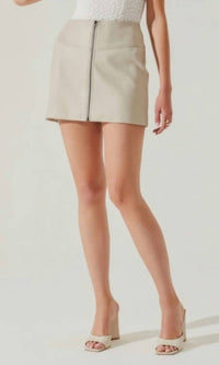 Tracy Faux Leather Zip Skirt
