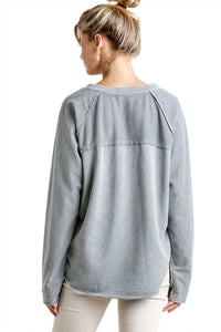 Umgee - Mineral Washed Raw Hem Top