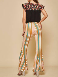 Andree By Unit - Striped Bell Bottom Pants