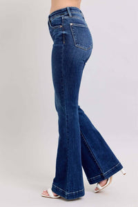 Judy Blue Urban Chic High Waist Flare Trousers in blue - women's jeans - alternate view