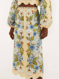 Farm Rio - Scarf Pull-on Midi Skirt