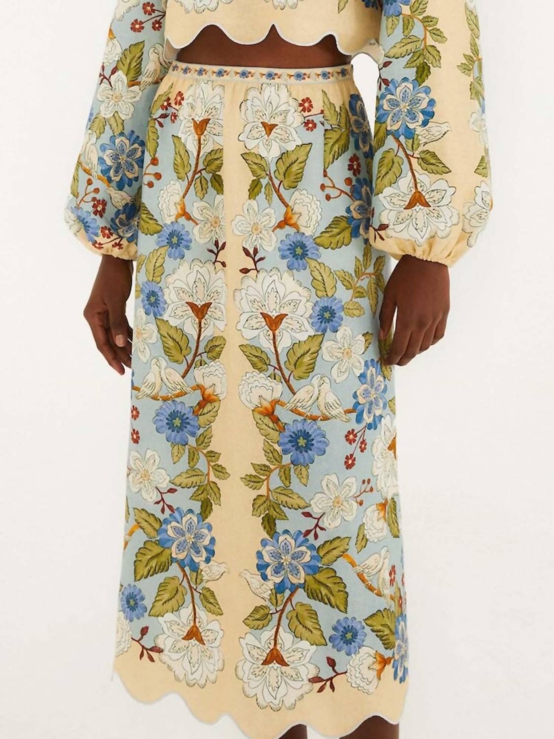Farm Rio - Scarf Pull-on Midi Skirt