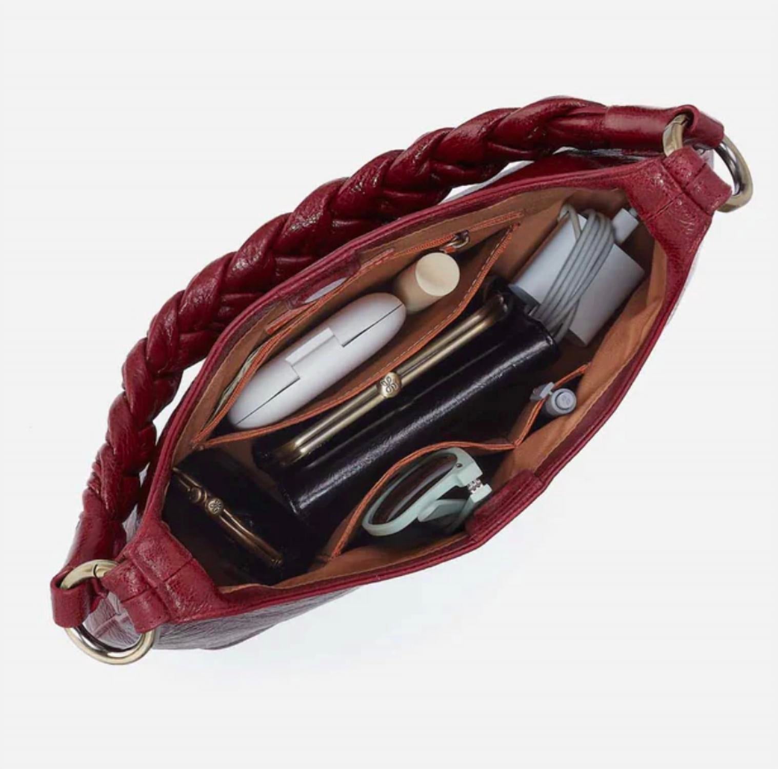 HOBO Madison shoulder bag in garnet gloss - women's bag - alternate view
