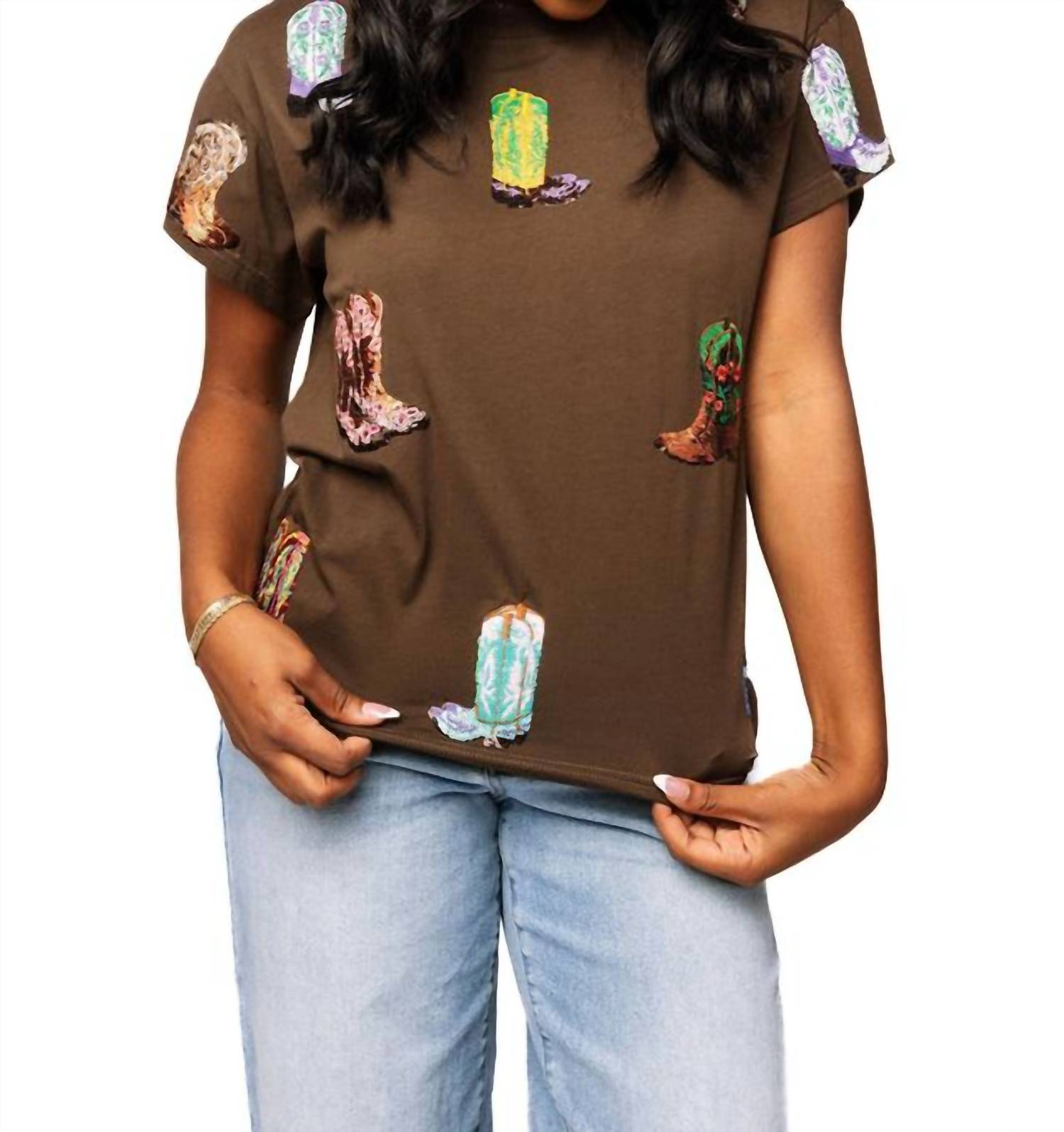 Queen Of Sparkles - Cowboy Boot Tee