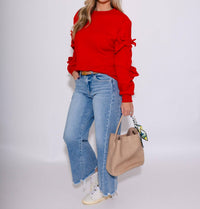Brad & Rena - Put-Together Tie Sleeve Sweatshirt