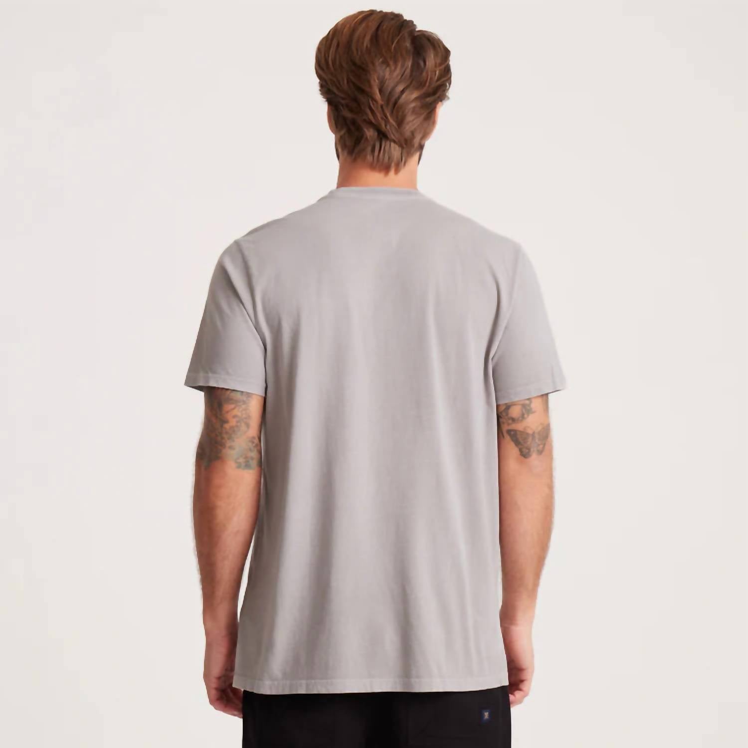 ROARK Made To Fade Short Sleeve Tee in washed grey - men's t-shirt - detail view