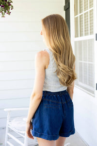 Flying Tomato - Avery Pleated Denim Shorts