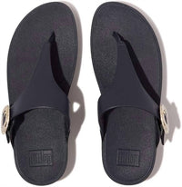 Fitflop - Women's Lulu Crystal Buckle Leather Toe Post Sandals