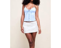Guizio - Low Rise Embroidered Skirt