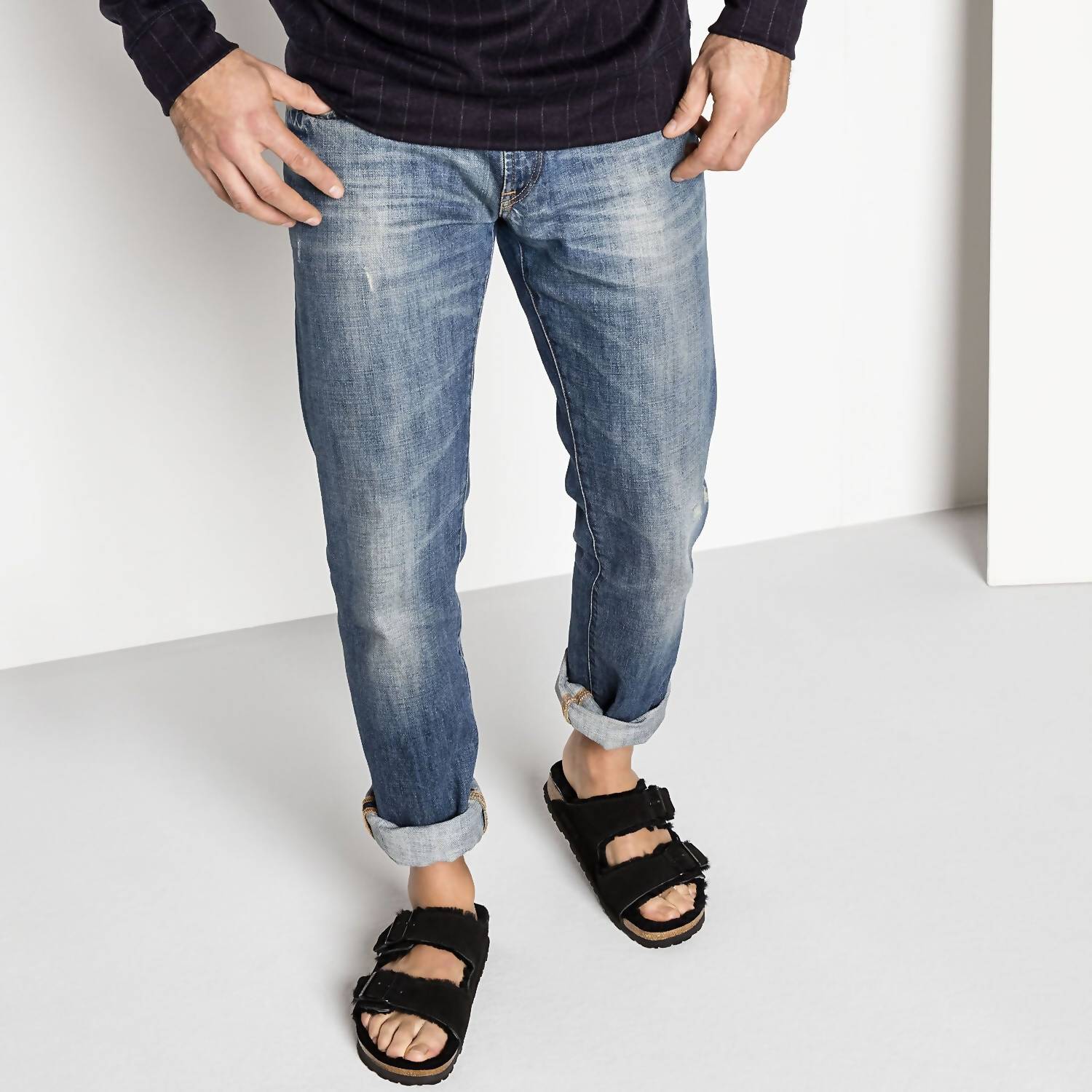 Birkenstock - Men's Arizona Shearling Suede Sandals