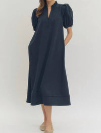 Entro - A-line V-neck Dress