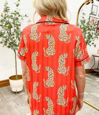 Moon Ryder - Striped Leopard Patterned Pajama Set