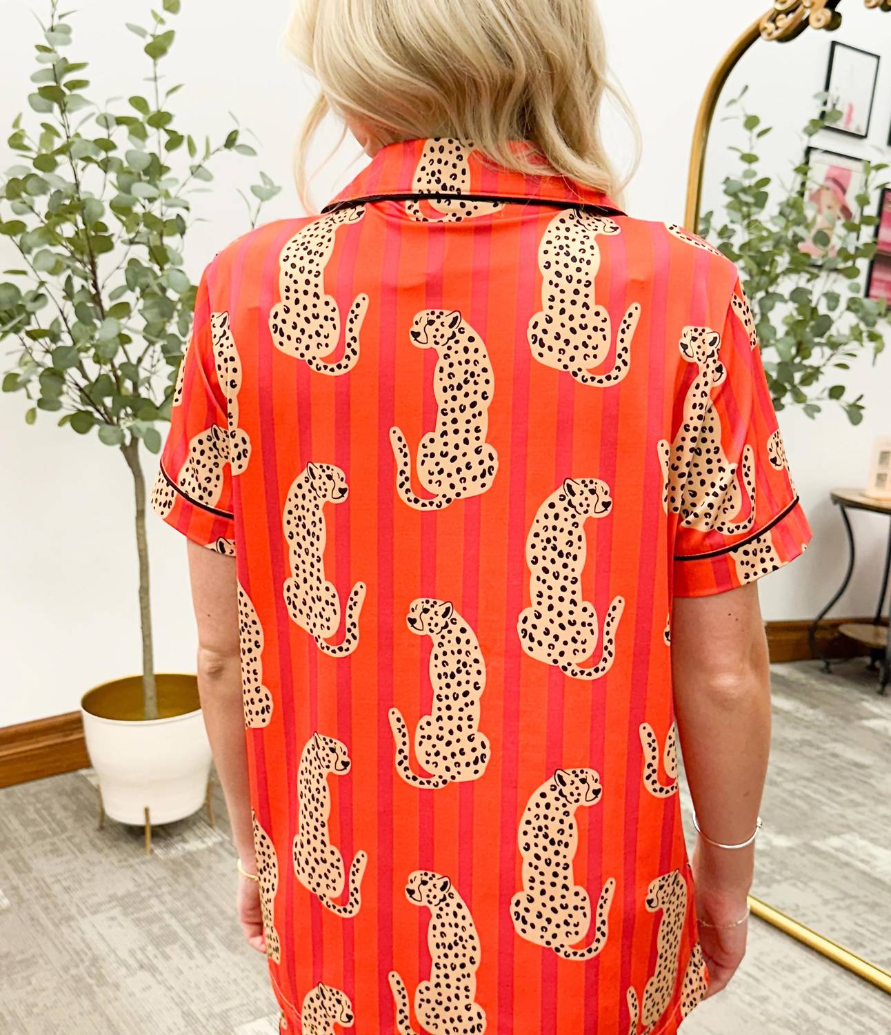 Moon Ryder - Striped Leopard Patterned Pajama Set