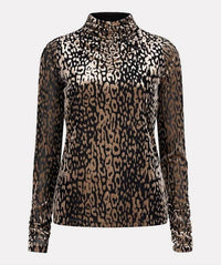 Esqualo - Velour Mock Neck Top