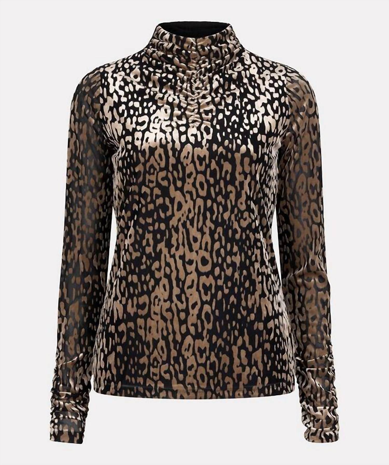 Esqualo - Velour Mock Neck Top